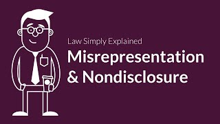 Misrepresentation and Nondisclosure  Contracts  Defenses amp Excuses [upl. by Diella]