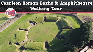 CAERLEON ROMAN BATHS amp AMPHITHEATRE WALES  Walking Tour  Pinned on Places [upl. by Thagard]