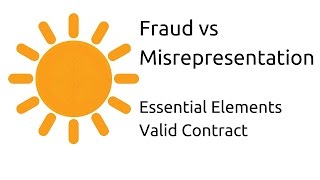 Fraud vs Misrepresentation  Other Essential Elements of a Valid Contract  CA CPT  CS amp CMA [upl. by Lehcnom]